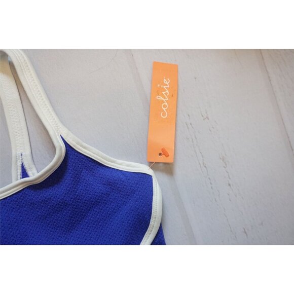 Colsie Women's Stunning Blue Contrast Trim Keyhole Bodysuit - NWT - Picture 4 of 8